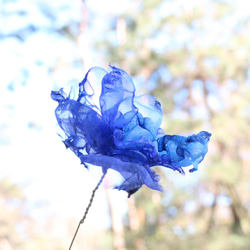 コバルトブルー②｜カラフルオーガンジーのアートフラワー【造花】 14枚目の画像