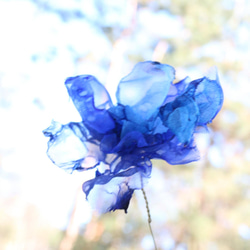 コバルトブルー②｜カラフルオーガンジーのアートフラワー【造花】 18枚目の画像
