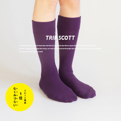 キナリノ掲載 紫 パープル 靴下 カラーソックス フィット「TRIP SCOTT」 丈夫 速乾 カジュアル 1枚目の画像