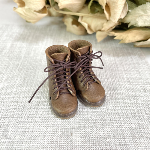 ブライス　ミニチュアブーツ　coffee brown ネオブライス ピュアニーモ ブーツ シンプルレースアップブーツ こげ茶