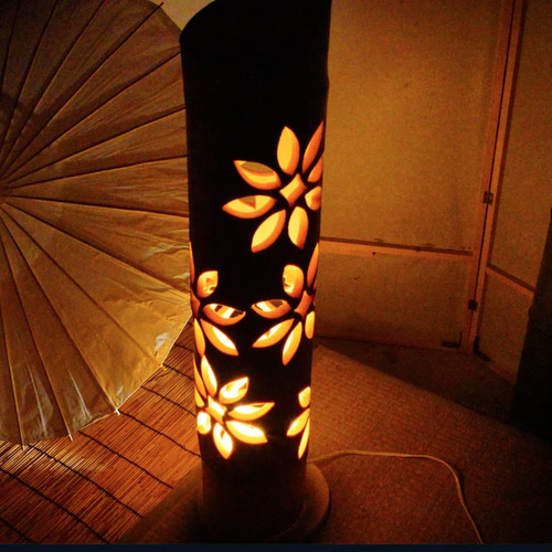 竹灯り・竹あかり・竹灯籠・竹灯篭・竹ランプ ◇全面彫◇～～ 癒しの