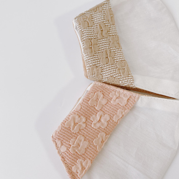 エンボスフラワー✿︎不織布マスクカバー✿︎お肌に優しい保湿・シルクプロテイン 3枚目の画像