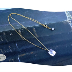 大粒宝石質ローズクォーツのネックレス 2枚目の画像