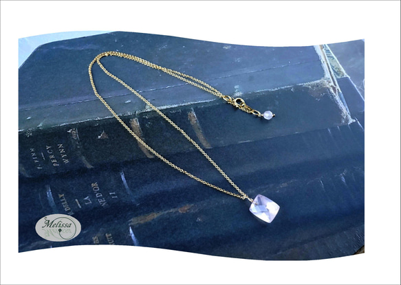 大粒宝石質ローズクォーツのネックレス 2枚目の画像