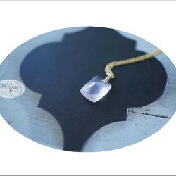 大粒宝石質ローズクォーツのネックレス 4枚目の画像