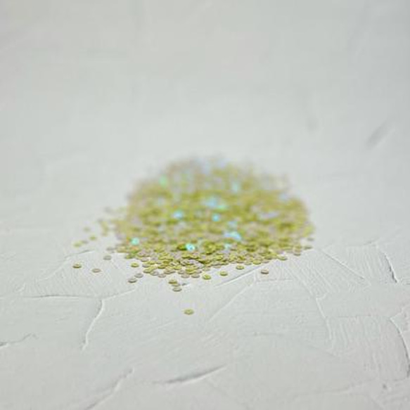 Spangle「スプリンググリーンAB」平丸3ｍｍ 5g　SP112-SG3 ビーズ刺繍スパンコール　 4枚目の画像