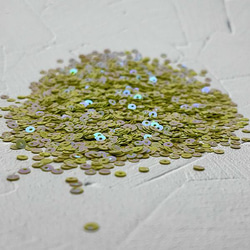 Spangle「スプリンググリーンAB」平丸3ｍｍ 5g　SP112-SG3 ビーズ刺繍スパンコール　 6枚目の画像