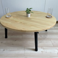 木のぬくもり感じる丸型テーブル・ﾅﾁｭﾗﾙ 1枚目の画像
