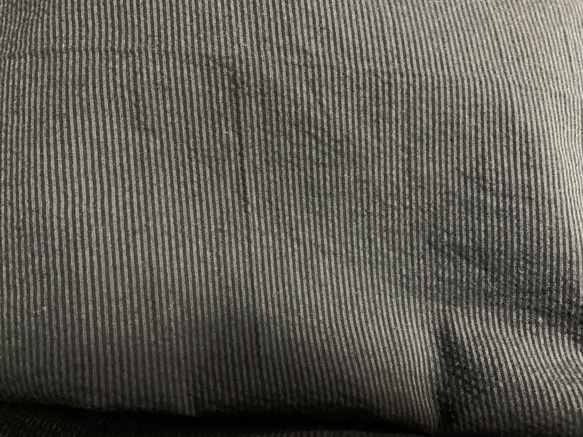 ストライプ　墨黒　ハンドメイド　サッカー織　播州織　細い　コットン　春夏　パンツ　スカート 6枚目の画像