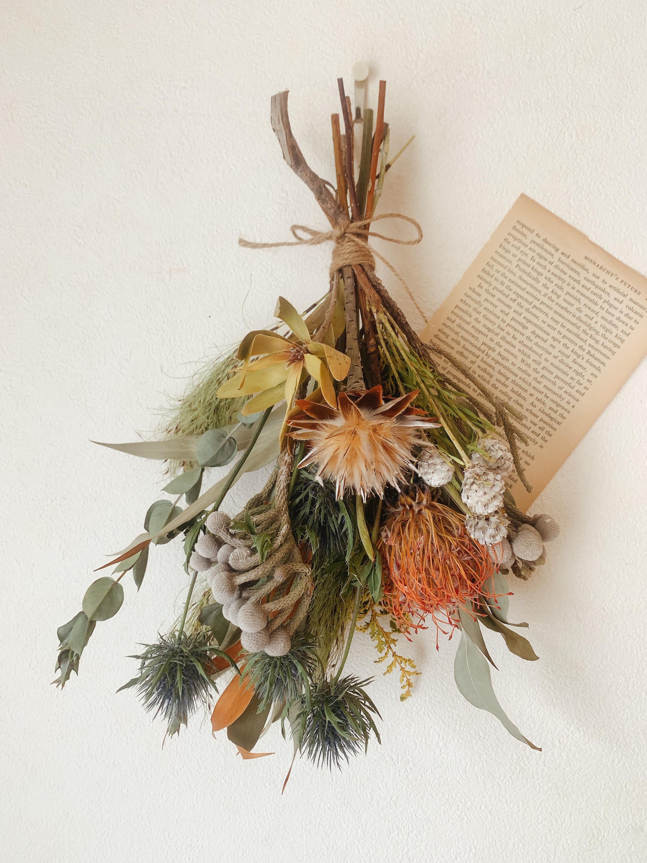 ✨人気花材❗️【T】50本 グレビリアゴールド ドライ スワッグ リース