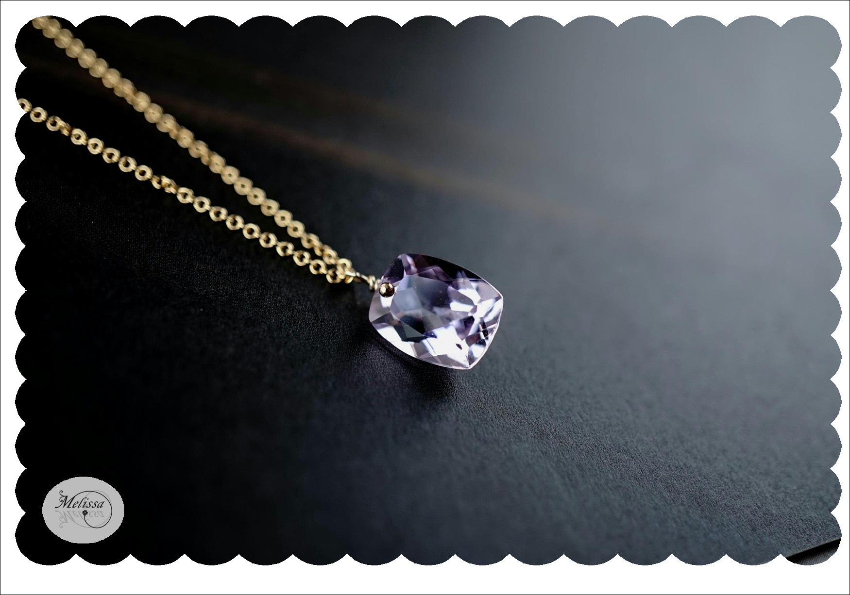 大粒ピンクアメシストのネックレス