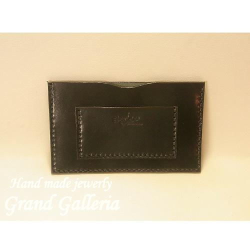 栃木レザー社製　サドルレザー　牛革　預金通帳ケース　ブラック　黒　Grand Galleria