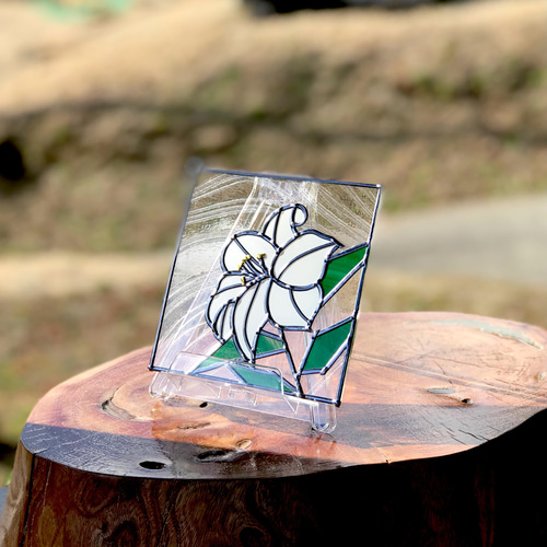 ステンドグラス風グラスアート飾り盾☆カサブランカ☆ その他