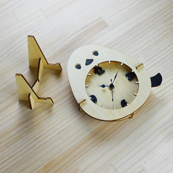 「シマエナガ」木製置き掛け時計　 5枚目の画像