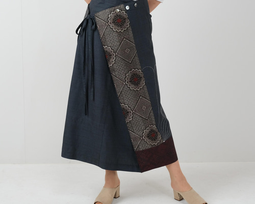 昭和レトロ大正龍郷時代大島パッチワークスカート 昭和レトロ大正龍郷時代大島パッチワークスカート 昭和レトロ大正龍郷