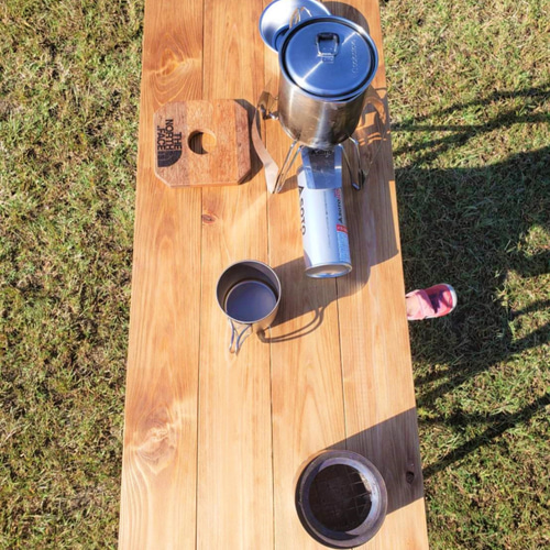 キッチンテーブル 折り畳みテーブル アウトドア 木製 軽量