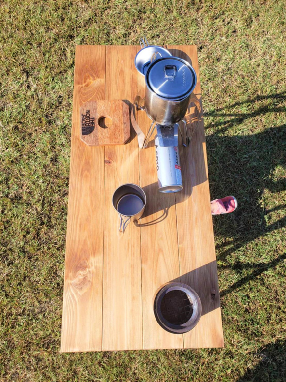 キッチンテーブル　折り畳みテーブル　アウトドア　木製　軽量　キャンプ　マルシェ 2枚目の画像