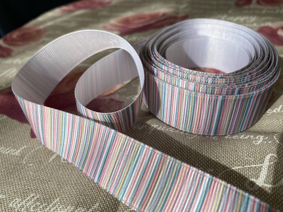 新商品！フランスより『色合い綺麗な　ストライプ柄リボン　22㎜巾』～50㎝単位でカット～ 4枚目の画像