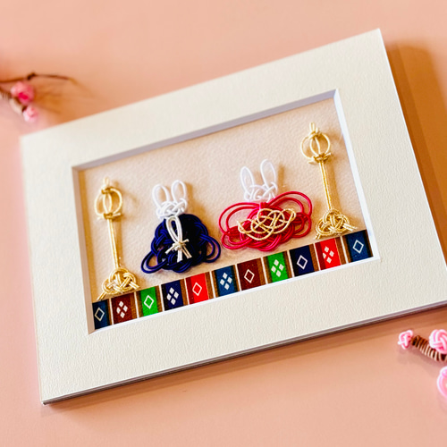 水引うさぎのお雛様ミニフレーム ひな人形・雛飾り tomoemon 通販