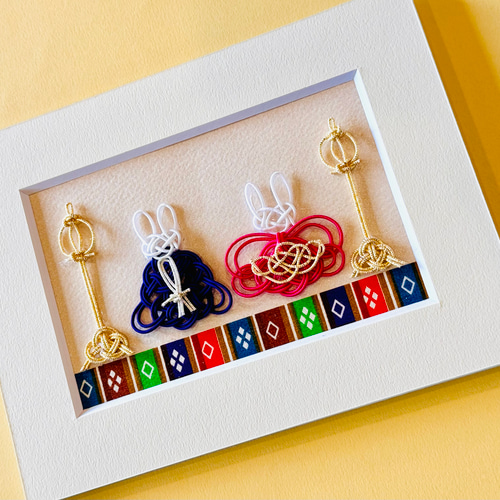 水引うさぎのお雛様ミニフレーム ひな人形・雛飾り tomoemon 通販