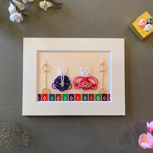 水引うさぎのお雛様ミニフレーム ひな人形・雛飾り tomoemon 通販