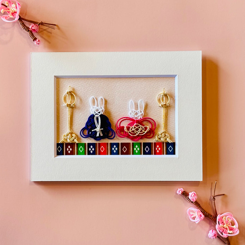 水引うさぎのお雛様ミニフレーム ひな人形・雛飾り tomoemon 通販