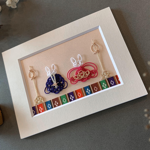 水引うさぎのお雛様ミニフレーム ひな人形・雛飾り tomoemon 通販