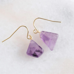 Trapiche Amethyst earring：トラピッチェアメジスト　2月誕生石　ピアス・イヤリング 9枚目の画像