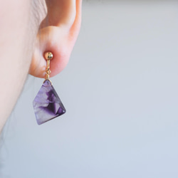 Trapiche Amethyst earring：トラピッチェアメジスト　2月誕生石　ピアス・イヤリング 5枚目の画像