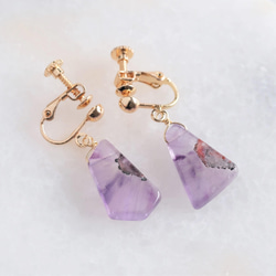 Trapiche Amethyst earring：トラピッチェアメジスト　2月誕生石　ピアス・イヤリング 8枚目の画像