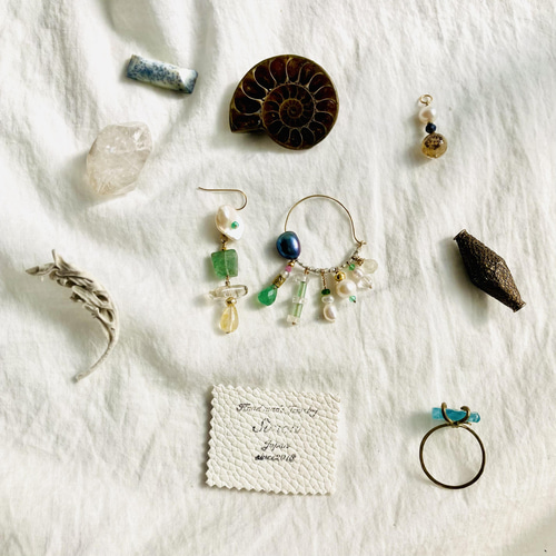 Phantom ファントム フック＆フープ K14gfアシンメトリーピアス 1点  