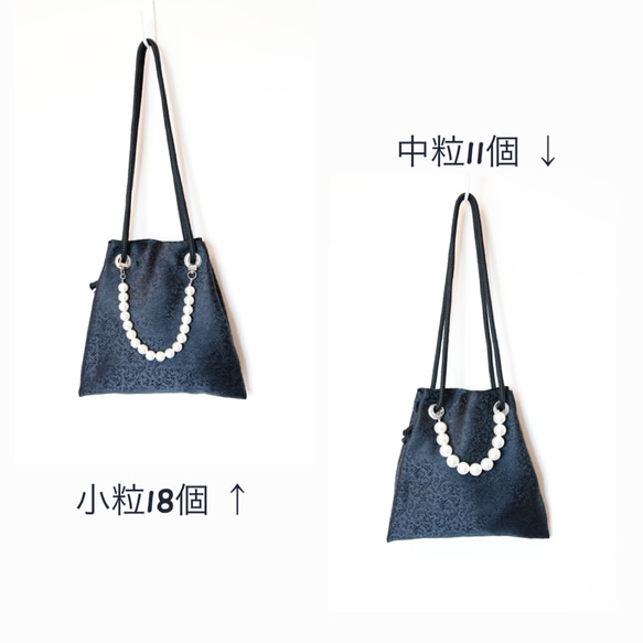 FUJIYAMA Pochette Satin Jacquard Black + Pearl 2WAY Minimal Poch 第5張的照片