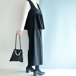 FUJIYAMA Pochette Satin Jacquard Black + Pearl 2WAY Minimal Poch 第16張的照片