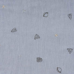 刺繍生地 【ランダム/宇宙/グレー】 カットクロス 綿ポリ 3枚目の画像