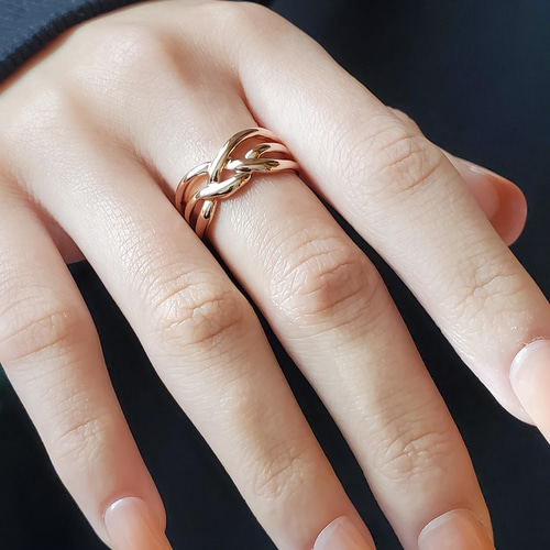 編み込み デザイン ゴールドリングk18GP RS-137 指輪・リング Ring