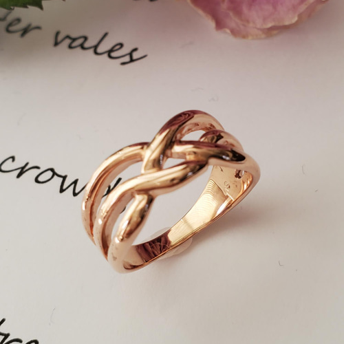 ゴールド 編み込みデザイン リング 編み込みリング ゴールドリング 指輪 18KGP ゴールド シルバー