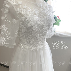 ウェディングドレス 袖付き 二次会 白・ベージュ 結婚式 花嫁ドレス 前撮り 海外挙式 1.5次会 0612 14枚目の画像