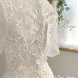 ウェディングドレス 袖付き 二次会 白・ベージュ 結婚式 花嫁ドレス 前撮り 海外挙式 1.5次会 0612 17枚目の画像