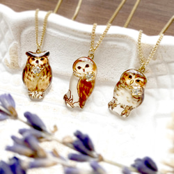 Owl necklace｜フクロウネックレス〔動物シリーズ〕 2枚目の画像