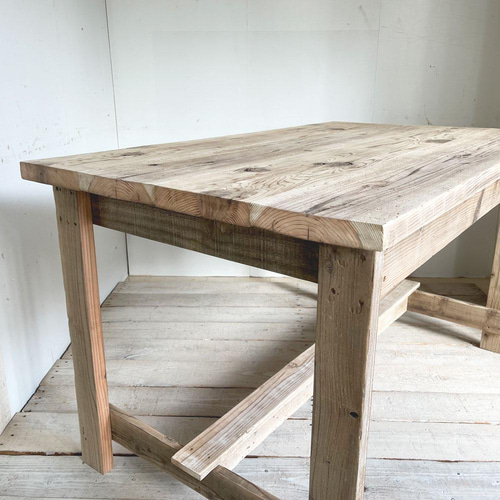 カフェモク　リサイクルウッド　古材　ダイニングテーブル　ハンドメイド リサイクルウッド☆足場材 幅130cm ダイニングテーブル RW0189