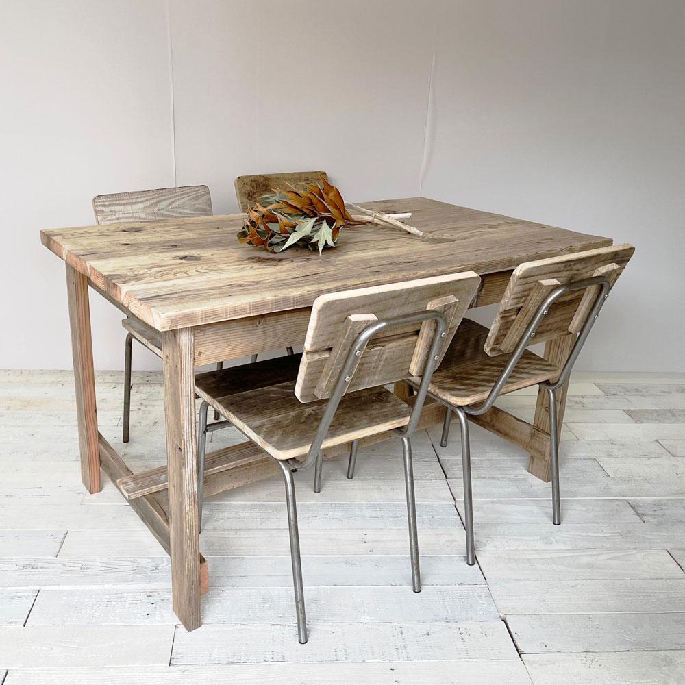 リサイクルウッド☆足場材 幅130cm ダイニングテーブル　RW0189