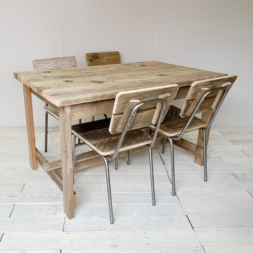 リサイクルウッド☆足場材 幅130cm ダイニングテーブル RW0189