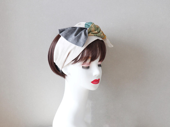 30%OFF ◆ 拼布風格絲帶髮帶A<hairband226> 第5張的照片