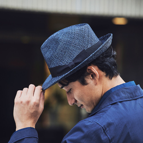 Roy ロイ バオ草 中折れハット ネイビー×ブラックリボン 58cm [UK-H116