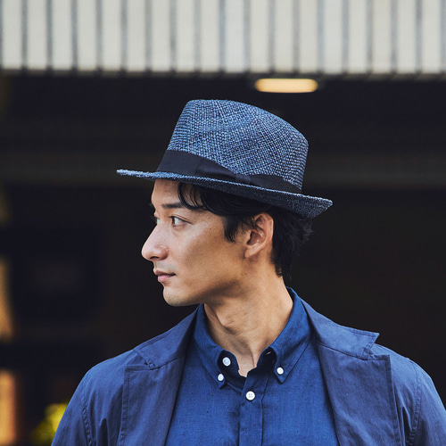 Roy ロイ バオ草 中折れハット ネイビー×ブラックリボン 58cm [UK-H116