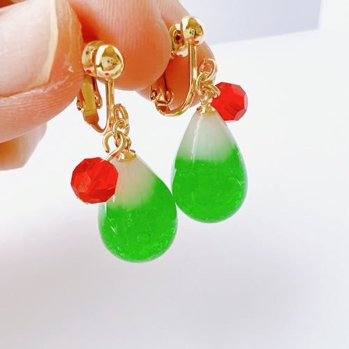 キラキラ　レジン　ピアス　イヤリング+100　シェル　ゴールド　グリーン　ピンク キラキラ レジン ピアス イヤリング+100 シェル ゴールド