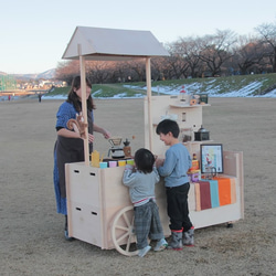 かわいい什器　5号　移動式　屋台　全国発送可　折りたたみ　ディスプレイ什器　作家専用什器　手作り作家　イベント用　 1枚目の画像