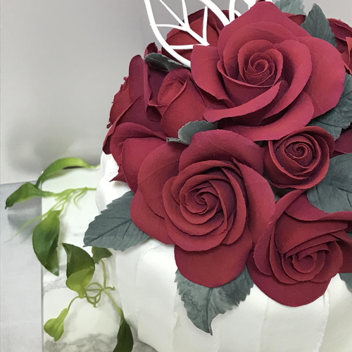 クレイアートの真紅の薔薇