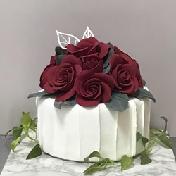 クレイケーキ 真紅の薔薇 アートフラワー keiko-vive 通販 13263517