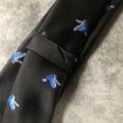 僕の好きなことネクタイ】刺繍ネクタイ♪渡り鳥柄 プレゼント 父